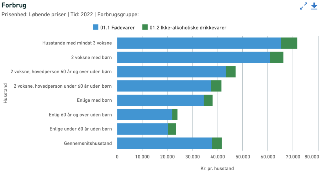 Danmarks Statistik forbrugsundersøgelse 2022